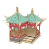 3D Wooden Puzzle for Adult DIY Assembly Chinese City Scene Buliding Model Home Decor Gift - Pavilion