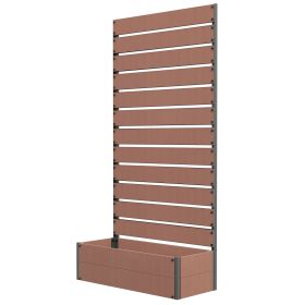 Trellis Planter for Climbing Plants, Raised Garden Bed with Trellis, Planter Box for Outdoor, Garden, Light Brown
