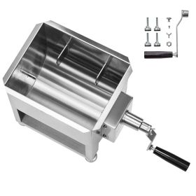 Manual Meat Mixer, 10L Fixed Tank Meat Processing Equipment(Mixing Max 15LBS for Meat), Stainless Steel Meat Mixer