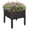 Elevated Garden Bed, Brown Plastic 15x15, Self-Watering with Drainage DIY Kit