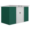9'x4.5'x5.5' Rust Resistant Metal Garden Shed, Vented, Green/White, Perfect for Backyard Lawn Tool Storage Garden Essentials