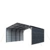 20' x 20' Metal Shed Carport, 10' Enclosed Sidewalls, 400 Sq-Ft, 27 GA Corrugated Panels, TMG-MSC2020F