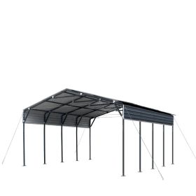20' x 20' Metal Shed Carport, 10' Open Sidewalls, 400 Sq-Ft, 27 GA Corrugated Panels, TMG-MSC2020