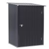 3.3' x 3.4' Metal Lean-to Garden Shed, Outdoor Weather Resistant Storage Shed with Lockable Door for Patio Garden Backyard Lawn, Dark Gray