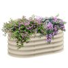 3.5' x 2' x 1.4' Galvanized Raised Garden Bed Kit, Outdoor Metal Elevated Planter Box with Safety Edging, Easy DIY Stock Tank for Growing Flowers