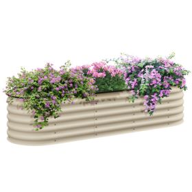 6.5' x 2' x 1.4' Galvanized Raised Garden Bed Kit, Outdoor Metal Elevated Planter Box with Safety Edging, Easy DIY Stock Tank for Growing Flowers