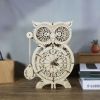 3D Wooden Puzzle Owl Clock Model Kits To Build Wooden Construction Handmade Craft Unique Christmas Gift