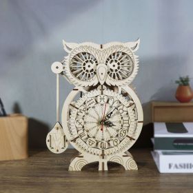 3D Wooden Puzzle Owl Clock Model Kits To Build Wooden Construction Handmade Craft Unique Christmas Gift