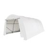12' x 20' Car Shelter w/Rounded Roof & Heavy-Duty 11 OZ PE Fabric Cover, Galvanized Steel Frame, Fabric front roll-up door, TMG-ST1220R