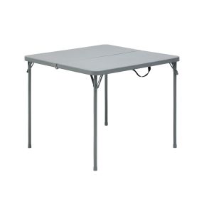 34" Square Resin Fold-in-Half Table, Gray