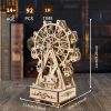 3D Wooden Puzzles Music Box Ferris Wheel DIY Crafts Handmade Model Kits for Women Birthday Gifts