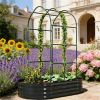 Elevated garden bed, planting box, dark gray