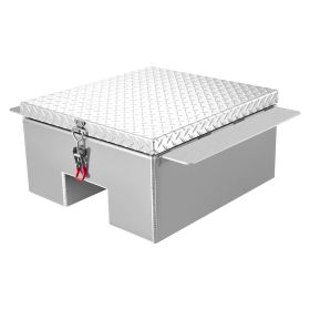 Truck Bed Tool Box, Heavy Duty Aluminum Tool Box with Diamond Plate, Storage Toolbox Chest Organizer Supports up to 220 lbs, Ideal for Pickup