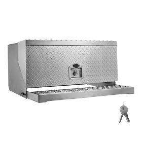 Semi-Truck Step Tool Box, 30" x 29.5" x 15.8" Heavy Duty Aluminum Diamond Plate Toolbox