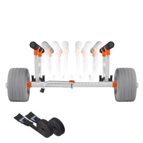 Kayak Cart, 350 lbs Load Capacity, Kayak Trolley with 12-inch Inflatable PU Tires & 2 Straps, Assembles & Disassembles Within Seconds