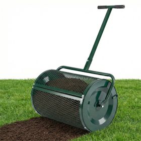 27"Ã—16" Lawn Fertilizer Spreader with Diamond Mesh Clump-Free Garden Compost Spreader