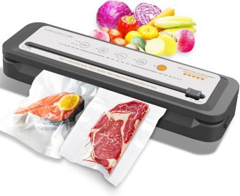 Food Vacuum Sealer Machine with Built-in Cutter â€“ 80kPa Suction, One-Touch Operation, 4 Food Modes, Compact Design (Silver)