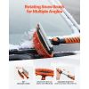 Snow Shovel and Snow Brush, 42 in Extendable Snows Broom & Ice Scraper with 180Â° Pivoting Brush Head, Non-Slip Grip
