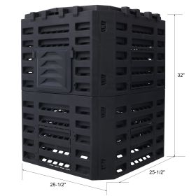 Garden Composter Bin Made from Recycled Plastic â€“ 90 Gallons (340Liter) Large Compost Bin - Create Fertile Soil with Easy Assembly, Lightweight
