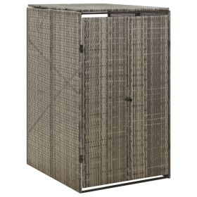 Single Wheelie Bin Shed Gray 27.6"x31.5"x46.1" Poly Rattan