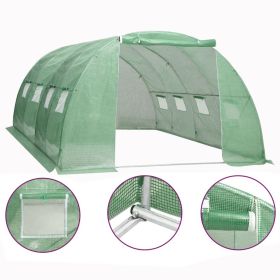 Greenhouse Green PE mesh fabric, galvanized steel 172.2 sq. ft.