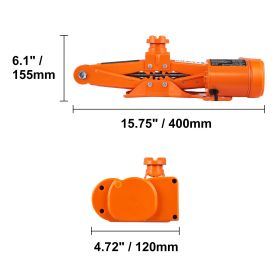 Electric Car Jack, 3 Tons /6600 lbs Scissor Jack, 12V Electric Automatic Jack with Double Saddles and Remote Control, Portable Car Jack for Sedan, SUV