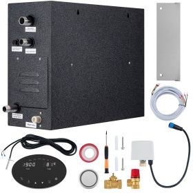 Steam Shower Generator, 15 kW, Segmented Heating & Temperature Customization & 24h Timer Steam Bath Kit