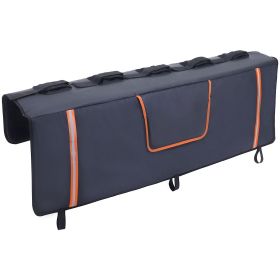 Tailgate Bike Pad, 53" Truck Tailgate Pad Carry 5 Mountain Bikes, Upgraded Grooves Tailgate Protection Pad with Reflective Strips and Tool Pockets