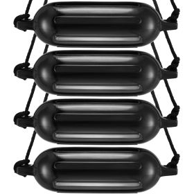 Boat Fenders, 5.5" x 20" Boat Bumpers for Docking, Inflatable Ribbed Fender with Center Holes, Marine Boat Dock Fender Bumper with Air Pump
