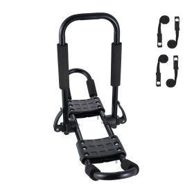 Kayak Roof Rack 1 Pair J-Bar, Soft Roof Rack, Top Mount Tie Down, Carrier for kayak, Surf Board, Canoe, SUP, Ski Board, Mount on Car, SUV, Truck