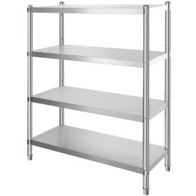 Stainless Steel Shelving 46.8x18.5 Inch 4 Tier Adjustable Shelf Storage Unit Stainless Steel Heavy Duty Shelving for Kitchen Commercial Office Garage