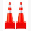 Safety Cones, 28 in/73 cm Height, 12 PCS PVC Orange Traffic Cone with 2 Reflective Collars and Weighted Base, Used for Traffic Control