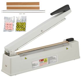 Impulse Sealer 12 inch, Manual Heat Sealing Machine with Adjustable Heating Mode, Aluminum Shrink Wrap Bag Sealers for Plastic Mylar PE PP Bags