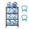 4 Tiers Water Jug Holder, 5 Gallon Water Bottle Holder, Double Row Water Bottle Rack for 8 Bottles, Heavy Duty Water Jug Rack for Kitchen, Office