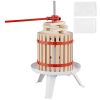 Fruit Wine Press, 2.98 Gal/11.3L, Solid Wood Basket with 6 Blocks, Manual Juice Maker