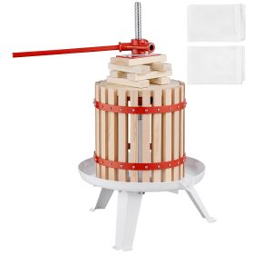 Fruit Wine Press, 2.98 Gal/11.3L, Solid Wood Basket with 6 Blocks, Manual Juice Maker