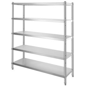 Storage Shelf, 5-Tier Storage Shelving Unit, Stainless Steel Garage Shelf, 70.9 x 17.7 x 70.9 inch Heavy Duty Storage Shelving