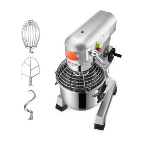 Commercial Food Mixer 15Qt 600W 3 Speeds Adjustable 110/178/390 RPM Heavy Duty 110V with Stainless Steel Bowl Dough Hooks Whisk Beater Premium for Sch