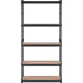 Storage Shelving Unit, 5-Tier Adjustable, 2000 lbs Capacity, Heavy Duty Garage Shelves Metal Organizer Utility Rack, Black