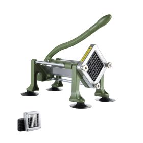 French Fry Cutter, Potato Slicer with 3/8-Inch Stainless Steel Blade, Manual Potato Cutter Chopper with Suction Cups, Great for Potato, French Fries