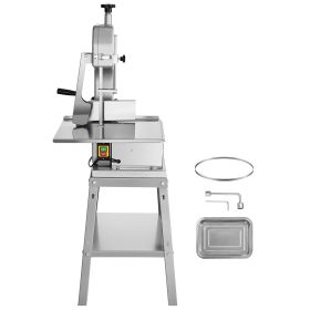 Electric Meat Saw, 1800W Stainless Vertical Cutter, 19.1"x15" Workbench, 7.09" Cutting Thickness, Includes 5 Blades for Slicing Frozen Meat, Pork