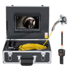Sewer Camera with 512Hz Locator, 165 ft/50 m, 9" Drain Inspection Camera with Self-Leveling, 36X Zoom, Plumbing Camera with Lights-12 LED, 32GB Card