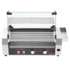Hot Dog Roller, 12 Hot Dog 5 Rollers, Stainless Steel Sausage Grill Cooker, 750W Commercial Hot Dog Machine with Dual Temp Control, Cover
