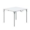 34" Square Resin Fold-in-Half Table, White