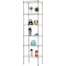 Adjustable Storage Shelves Metal Storage Shelf fo adults(Chrome, 16.7LÃ—11.8WÃ—63.6H)