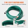 Suction Hose Kit for Water Pump, with 2 in x 50 ft Blue Backwash Hose, 20 ft Green Suction Hose, and Steel Round Hole Strainer, Camlocks, Clamps