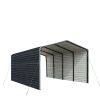 12' x 20' Metal Shed Carport with 8' Enclosed Sidewalls, TMG-MSC1220F