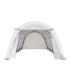 12' x 20' Car Shelter w/Rounded Roof & Heavy-Duty 11 OZ PE Fabric Cover, Galvanized Steel Frame, Fabric front roll-up door, TMG-ST1220R