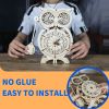 3D Wooden Puzzle Owl Clock Model Kits To Build Wooden Construction Handmade Craft Unique Christmas Gift