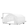 20' x 30' Straight Wall Peak Ceiling Storage Shelter with Heavy Duty 11 oz PE Cover & Drive Through Door, TMG-ST2031E